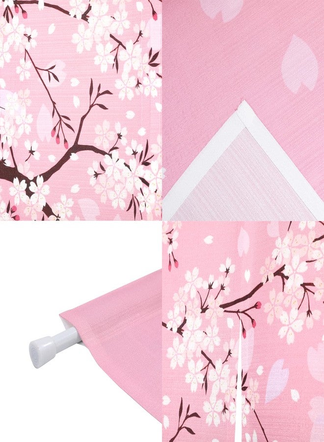 RLoncomix Japanese Noren Long Doorway Curtain Pink Cherry Blossoms Door Curtain Tapestry for Home Kitchen Decoration 33 x 59 inch - Image 5